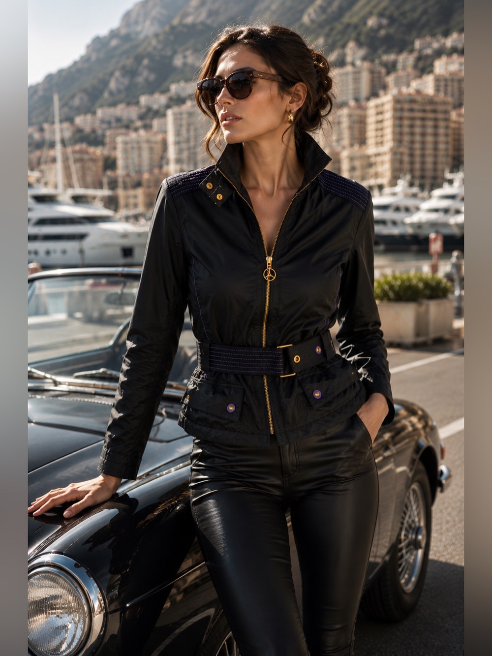 Mercedes Benz | Belted Moto Jacket | Sport Luxe Nylon